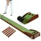 Brown-Green Golf Putting Mat Practice Training Aid With Auto Ball Return